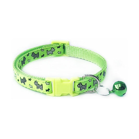 KFX-6839997 Cartoon Pattern Adjustable Pet Dog Cat Collar, Width 1.0cm, Fits Neck 19-32cm