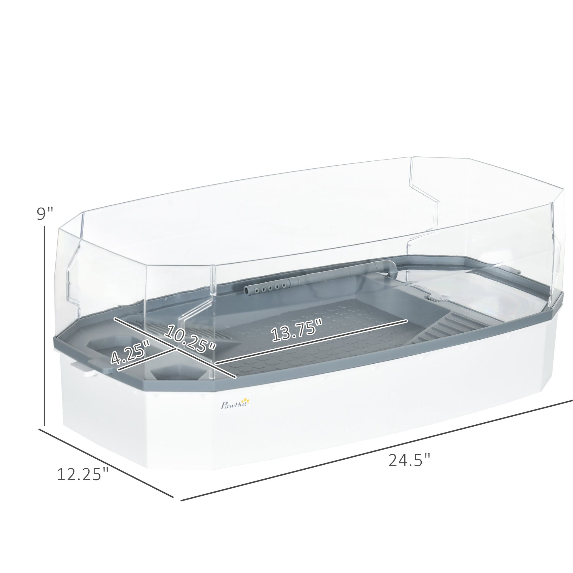 KFX-6841661 Turtle Aquarium Kit with Basking Platform, Multi-Layer Filtration & Water Pump, 24.5" Reptile Habitat