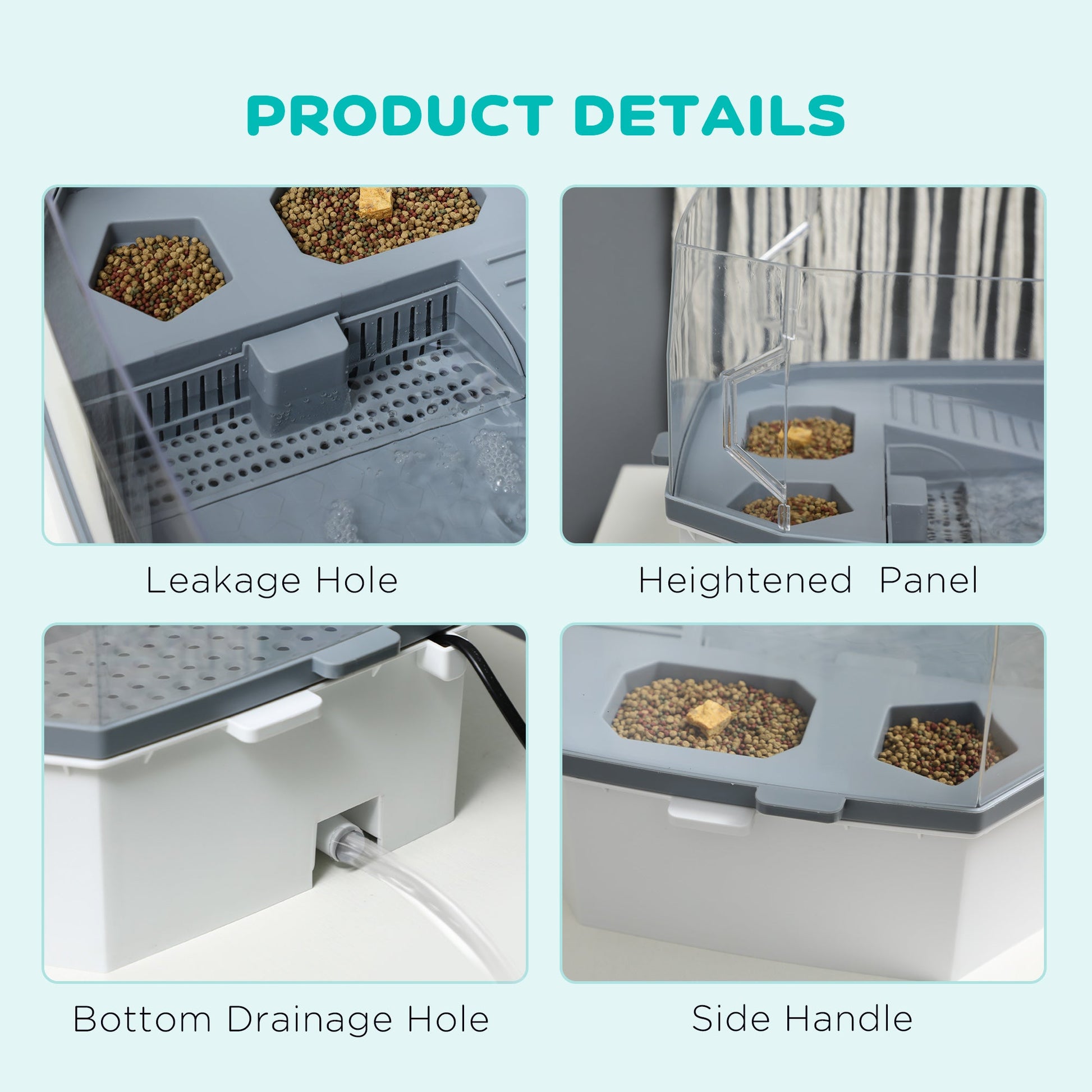 KFX-6841661 Turtle Aquarium Kit with Basking Platform, Multi-Layer Filtration & Water Pump, 24.5" Reptile Habitat
