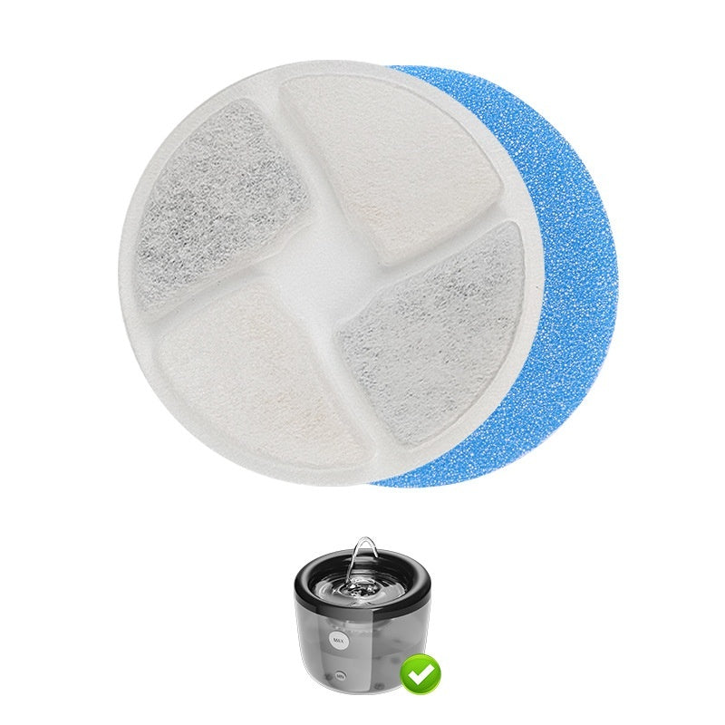 KFX-6841789 Pet Water Dispenser Filter Elements - Compatible with Multiple Models, Includes Activated Carbon and Hair Cotton