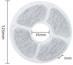 KFX-6841789 Pet Water Dispenser Filter Elements - Compatible with Multiple Models, Includes Activated Carbon and Hair Cotton