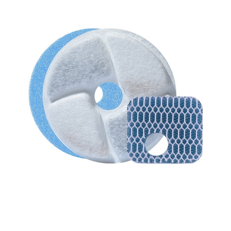 KFX-6841789 Pet Water Dispenser Filter Elements - Compatible with Multiple Models, Includes Activated Carbon and Hair Cotton