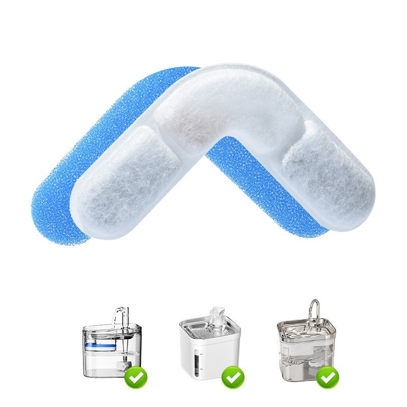 KFX-6841789 Pet Water Dispenser Filter Elements - Compatible with Multiple Models, Includes Activated Carbon and Hair Cotton