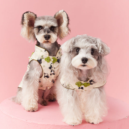 KFX-6842557 Chinese Style Teddy Schnauzer Bichon Sleeveless Vest with Pendant for Pets