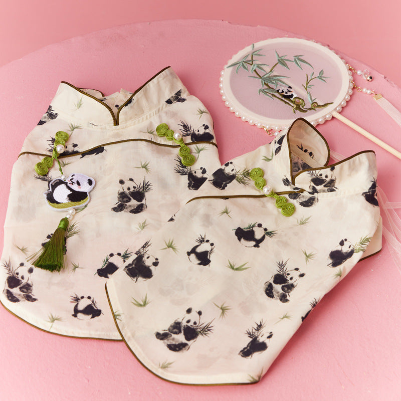 KFX-6842557 Chinese Style Teddy Schnauzer Bichon Sleeveless Vest with Pendant for Pets