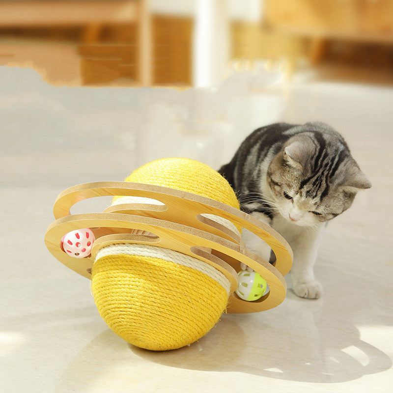 KFX-6843965 Durable Sisal Hemp Cat Scratch Board with Turntable Design