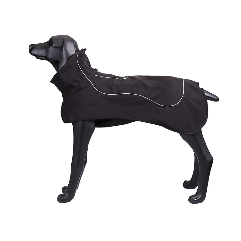 KFX-6844349 Warm Raincoat for Large and Medium Dogs - Four-Sided Stretch Composite Fabric, Outdoor Use