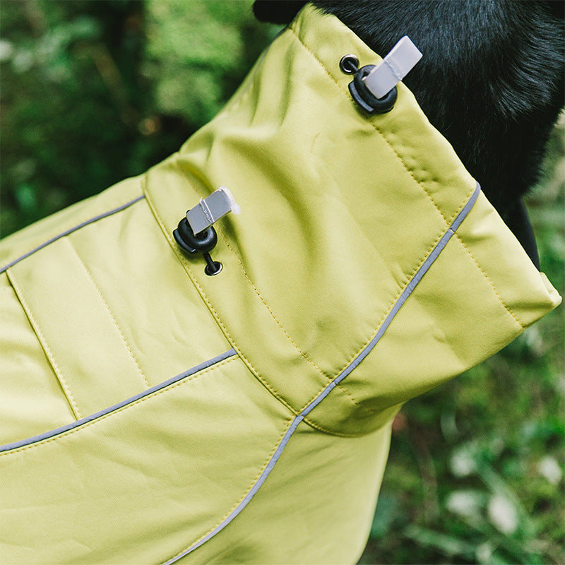 KFX-6844349 Warm Raincoat for Large and Medium Dogs - Four-Sided Stretch Composite Fabric, Outdoor Use