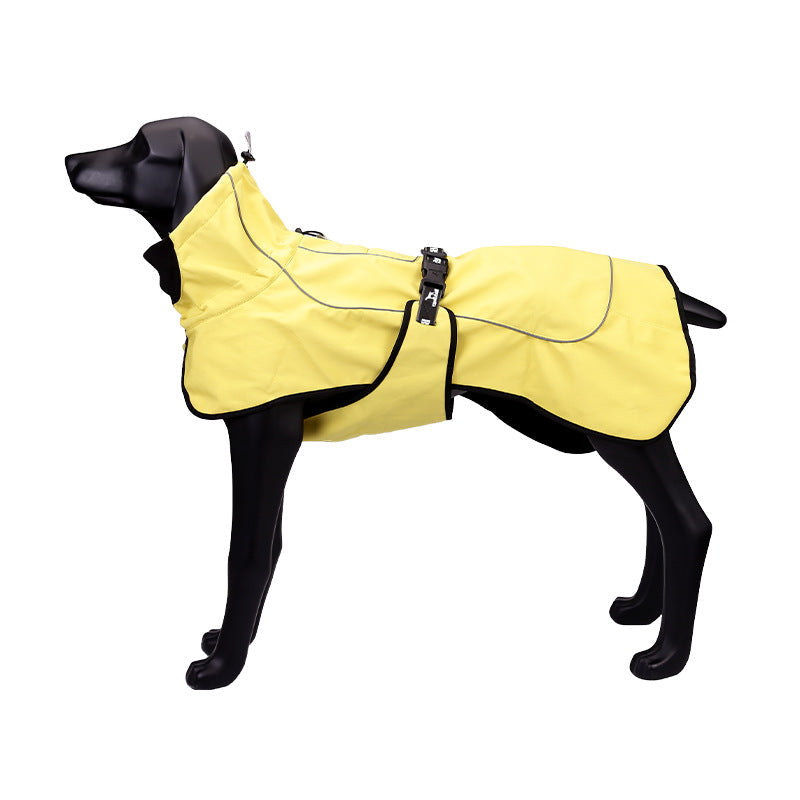 KFX-6844349 Warm Raincoat for Large and Medium Dogs - Four-Sided Stretch Composite Fabric, Outdoor Use