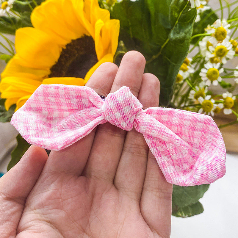 KFX-6846141 Yellow Plaid Sunflower Bee Skirt for Cats with Matching Hairpin, Casual Style