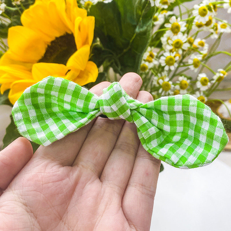KFX-6846141 Yellow Plaid Sunflower Bee Skirt for Cats with Matching Hairpin, Casual Style