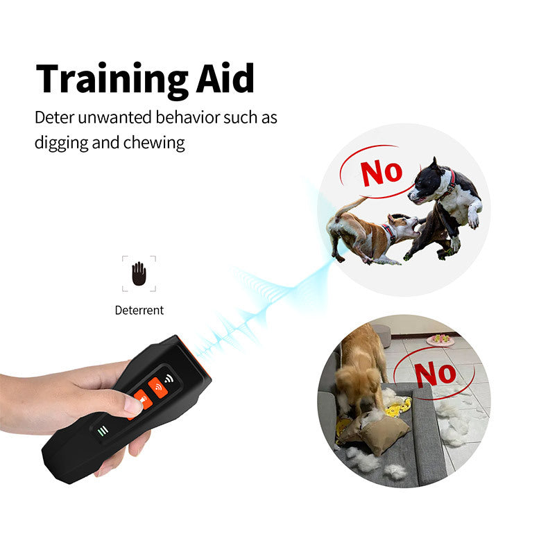 KFX-6847037 Rechargeable Dog Bark Prevention Ultrasound Stopper - Plastic, Black/Orange or Dark Gray