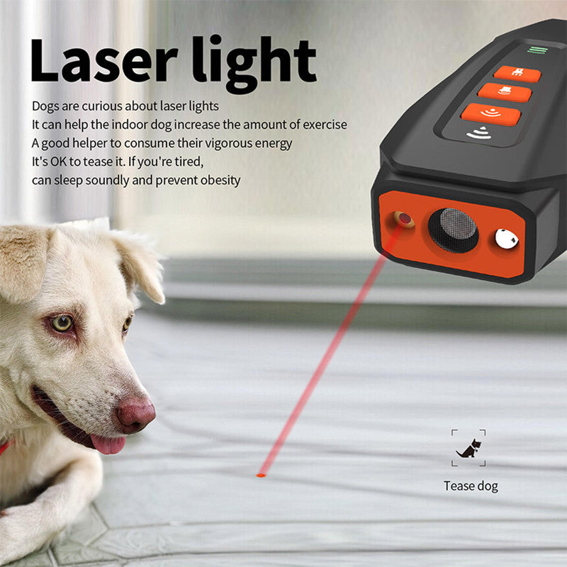 KFX-6847037 Rechargeable Dog Bark Prevention Ultrasound Stopper - Plastic, Black/Orange or Dark Gray