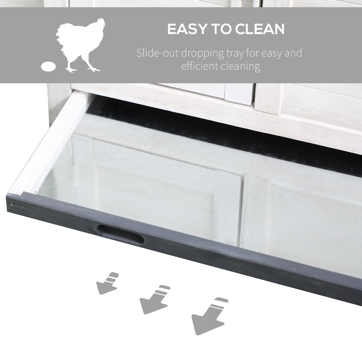 KFX-6847421 48" Outdoor Chicken Coop with Nesting Box and Removable Tray for Easy Cleaning