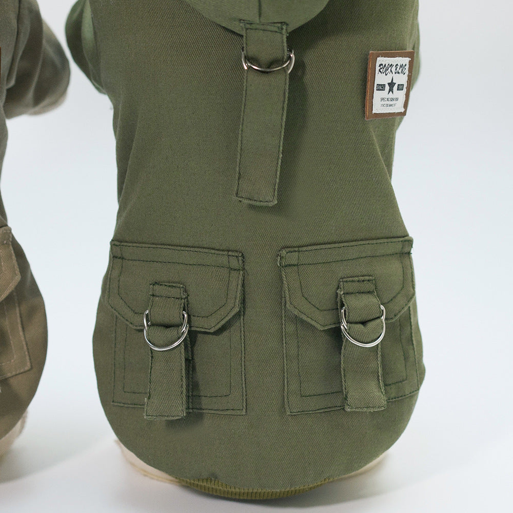 KFX-6847933 Military-Inspired Cotton Coat for Pets