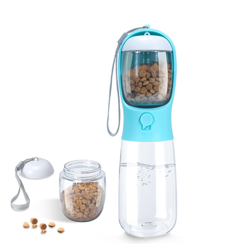 KFX-6849597 Portable Pet Water Cup with Detachable Design for Dogs and Cats, 550ML Capacity, Milk White, Cherry Blossom, Turquoise