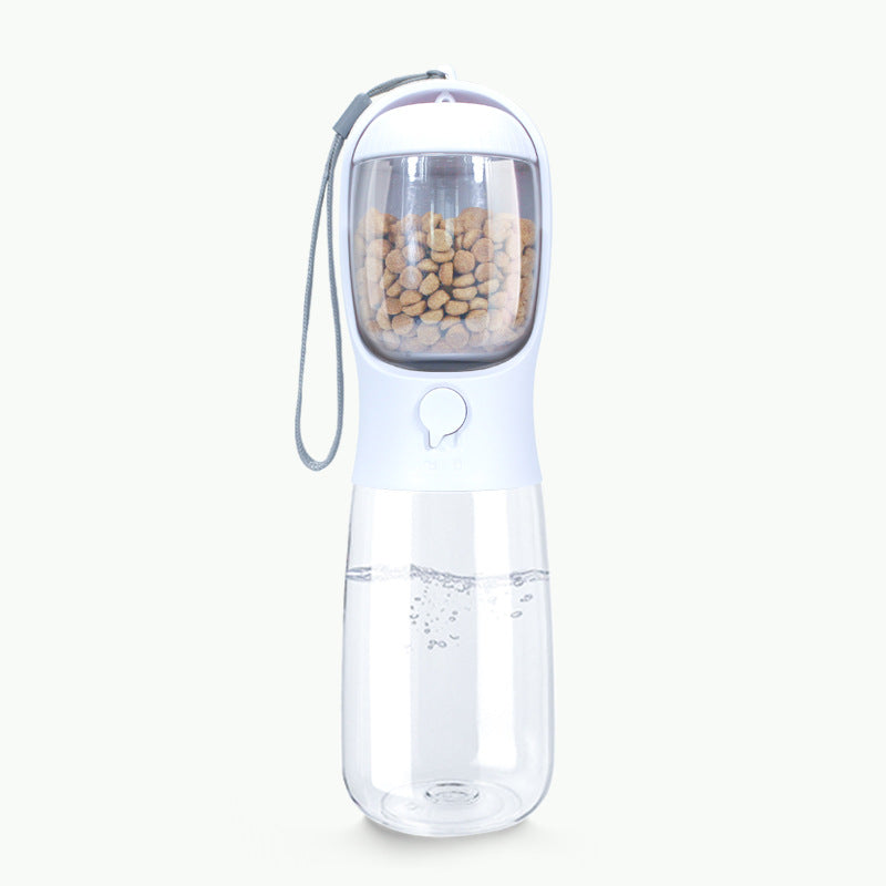 KFX-6849597 Portable Pet Water Cup with Detachable Design for Dogs and Cats, 550ML Capacity, Milk White, Cherry Blossom, Turquoise