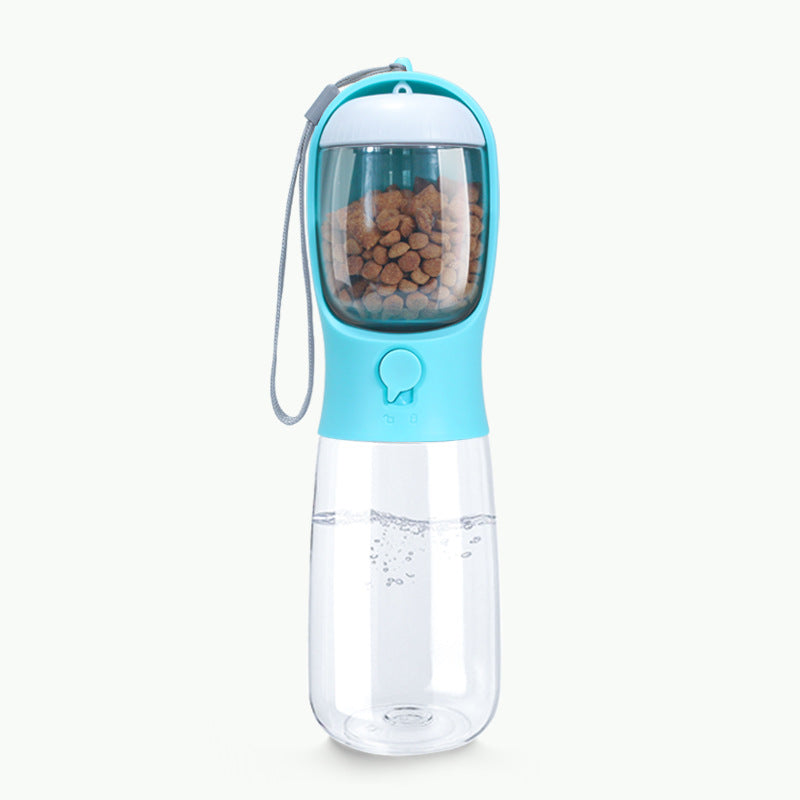KFX-6849597 Portable Pet Water Cup with Detachable Design for Dogs and Cats, 550ML Capacity, Milk White, Cherry Blossom, Turquoise