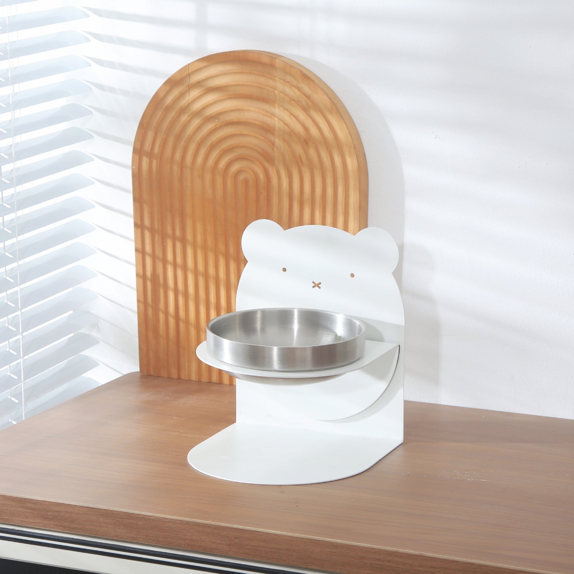 KFX-6849725 Large Capacity Stainless Steel Grain Drinking Bowl with Magnetic Stand for Cats