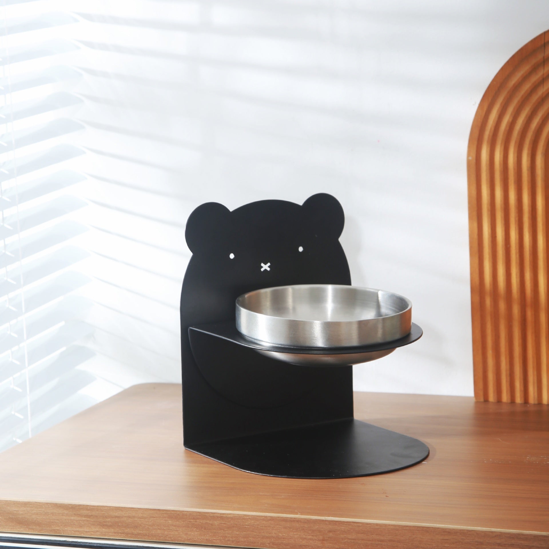 KFX-6849725 Large Capacity Stainless Steel Grain Drinking Bowl with Magnetic Stand for Cats