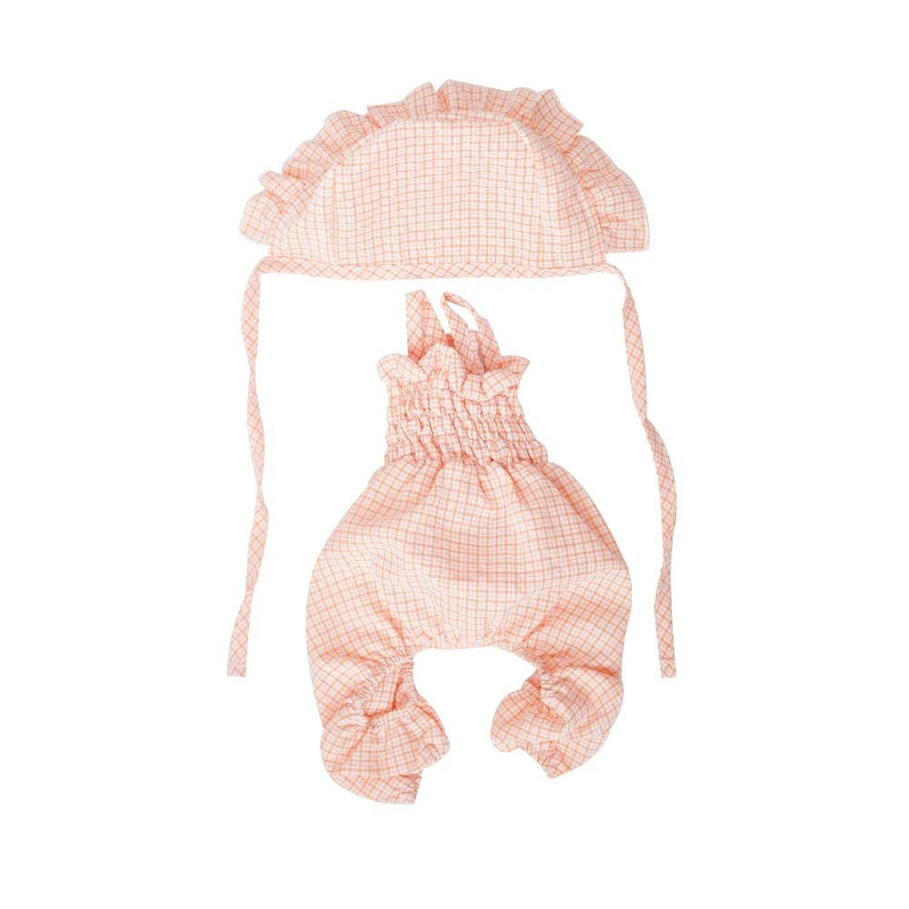 KFX-6851133 Orange Pet Jumpsuit with Hat for Summer Outdoor Adventures - Stylish Outfit for Puppies, Cats, Yorkies, and Chihuahuas