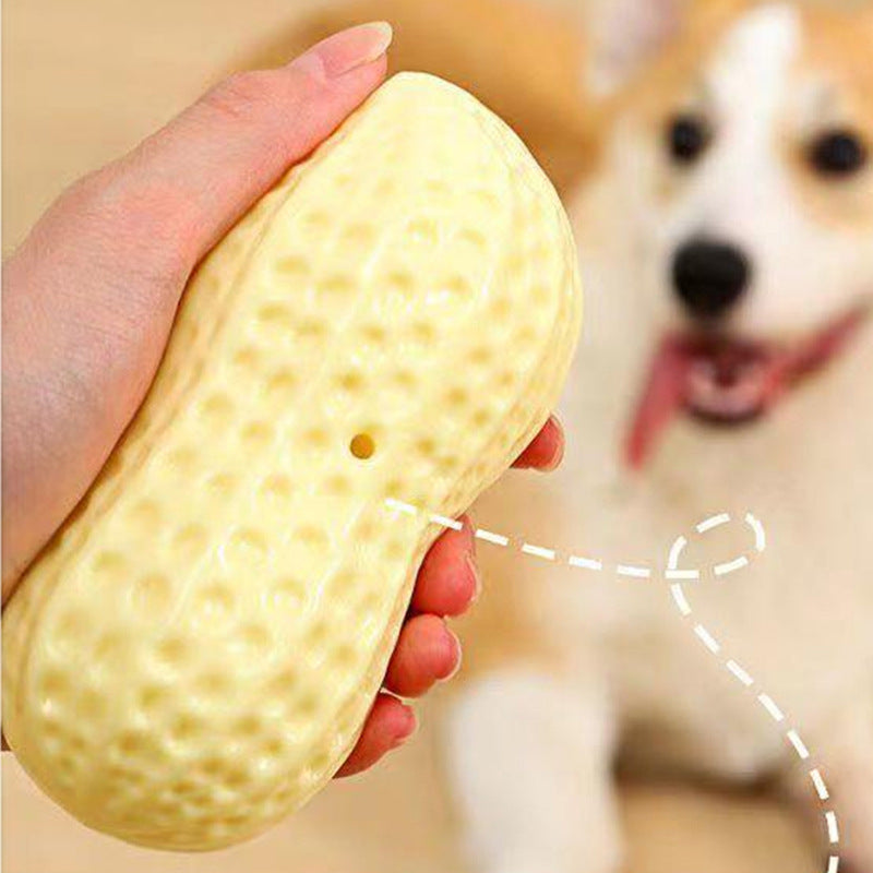 KFX-6852157 Peanut-Shaped Dog Chew Toy for Teeth Cleaning and Interactive Play