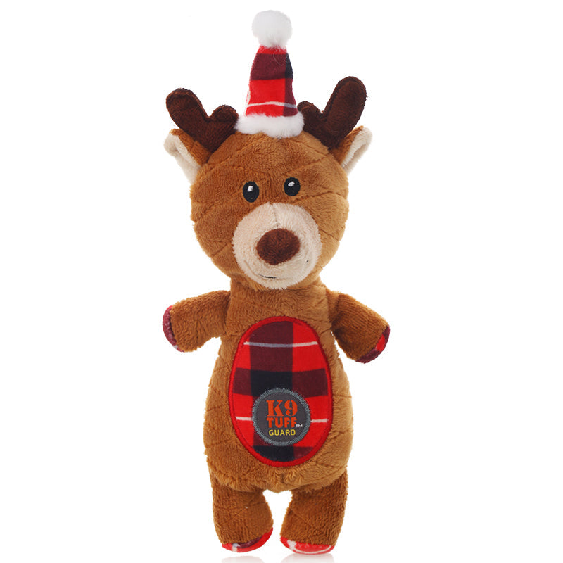 KFX-6854333 Interactive Plush Pet Toy for Dogs - Teeth Resistant, Lion, Cow, Elk & Old Man Designs, 24x10cm