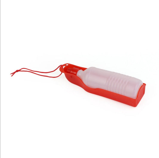 KFX-6855357 Portable Plastic Dog Water Bottle with Built-in Bowl - 500ml Hydration Feeder for Outdoor Travel