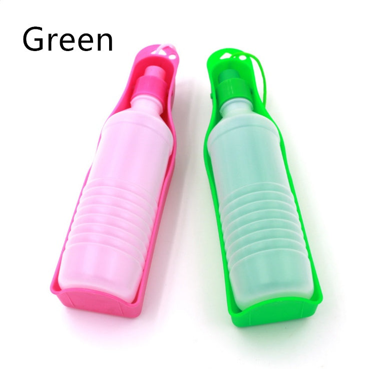 KFX-6855357 Portable Plastic Dog Water Bottle with Built-in Bowl - 500ml Hydration Feeder for Outdoor Travel