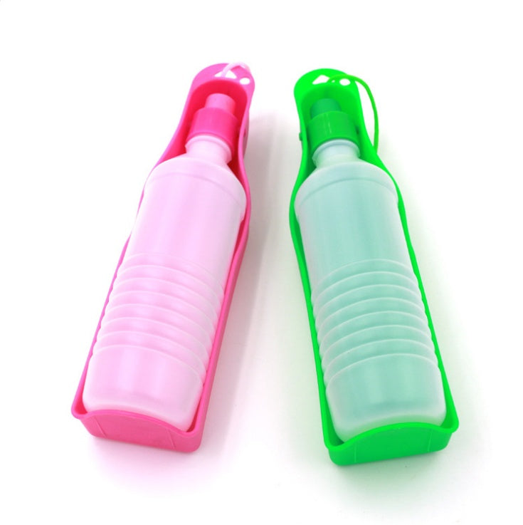 KFX-6855357 Portable Plastic Dog Water Bottle with Built-in Bowl - 500ml Hydration Feeder for Outdoor Travel