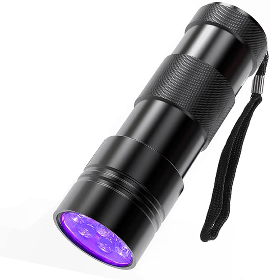 KFX-6856765 Mini LED UV Blacklight Flashlight for Detecting Pet Urine Stains, Bed Bugs, and Scorpions - Portable and Waterproof