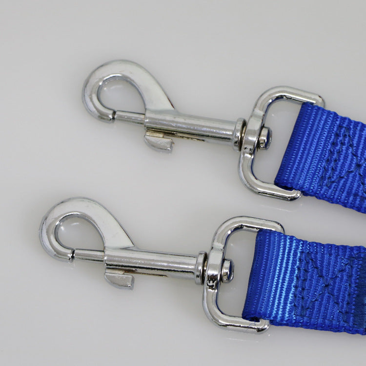 KFX-6864829 Double-Headed Pet Traction Leash - Durable Nylon with Metal Hook - Available in Multiple Colors