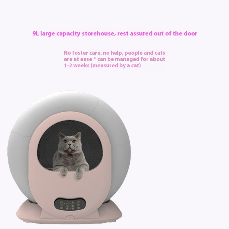 KFX-6865085 Smart Automatic Cat Litter Box with Deodorizing Feature - 9L Capacity, ABS Plastic, 18W Power