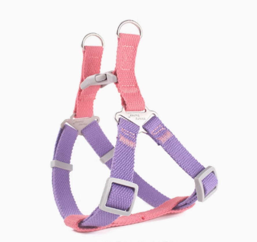 KFX-6866493 Contrast Color Vest-style Chest-back Traction Dog Leash for Pet Safety and Control