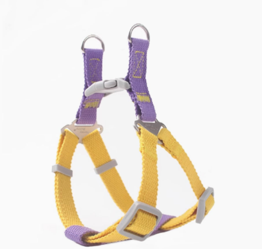KFX-6866493 Contrast Color Vest-style Chest-back Traction Dog Leash for Pet Safety and Control