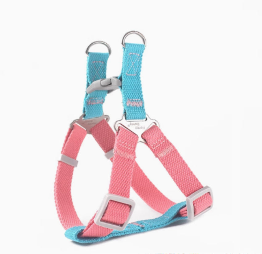 KFX-6866493 Contrast Color Vest-style Chest-back Traction Dog Leash for Pet Safety and Control