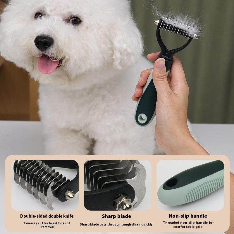 KFX-6868797 Pet Grooming Tool Set with Scissors, Comb, Needle, and Bath Brush