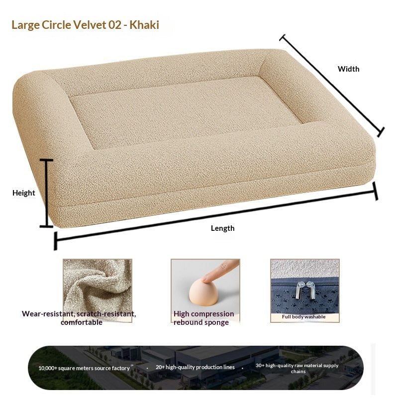 KFX-6869053 Extra-Thick Removable and Washable All-Season Dog Sofa Bed with Plush Sleeping Mat