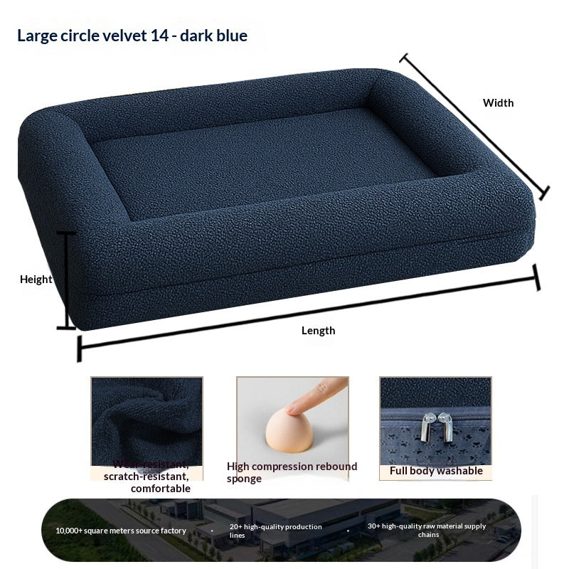 KFX-6869053 Extra-Thick Removable and Washable All-Season Dog Sofa Bed with Plush Sleeping Mat