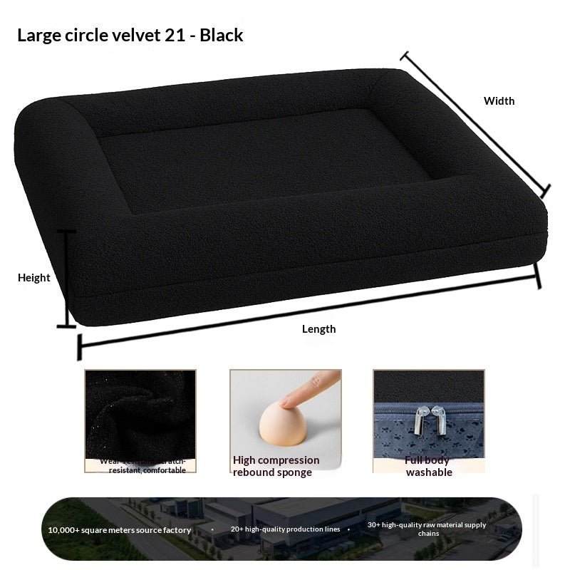 KFX-6869053 Extra-Thick Removable and Washable All-Season Dog Sofa Bed with Plush Sleeping Mat
