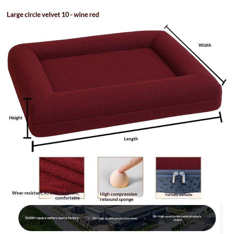 KFX-6869053 Extra-Thick Removable and Washable All-Season Dog Sofa Bed with Plush Sleeping Mat