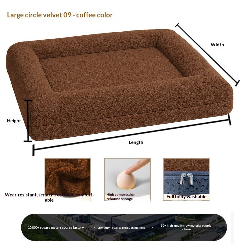KFX-6869053 Extra-Thick Removable and Washable All-Season Dog Sofa Bed with Plush Sleeping Mat
