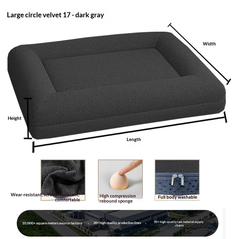 KFX-6869053 Extra-Thick Removable and Washable All-Season Dog Sofa Bed with Plush Sleeping Mat