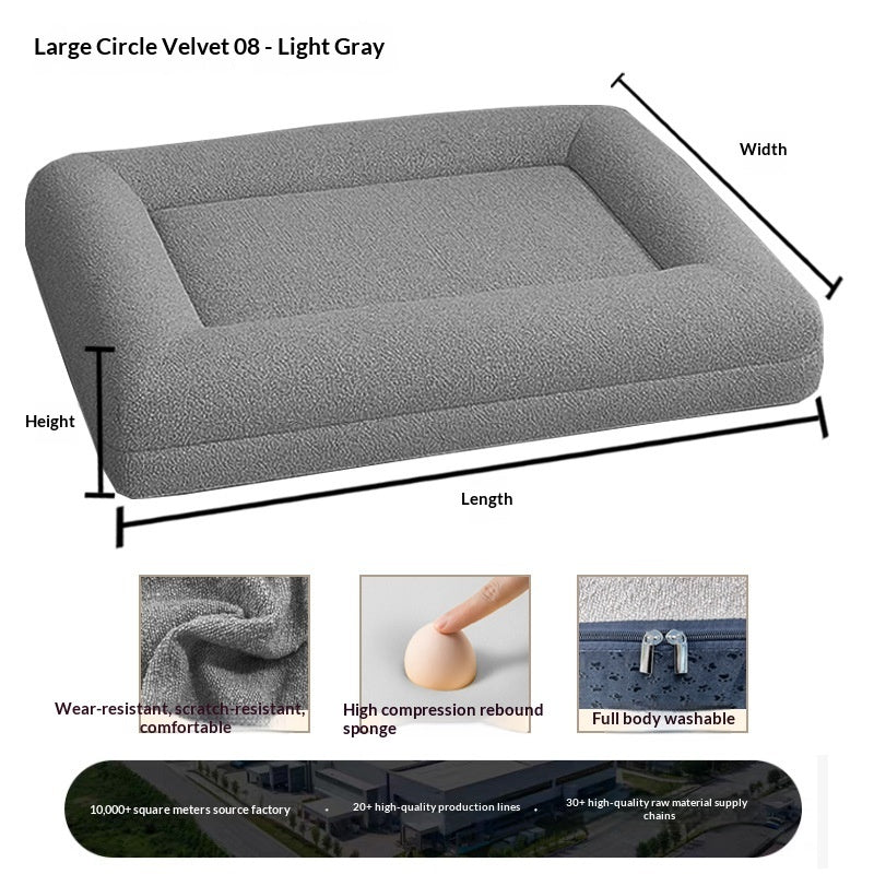 KFX-6869053 Extra-Thick Removable and Washable All-Season Dog Sofa Bed with Plush Sleeping Mat