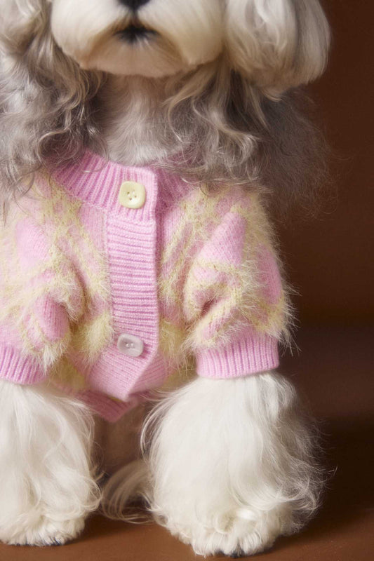 KFX-6869565 Schnauzer Teddy Bichon Casual Wool Cardigan Sweater for Pets