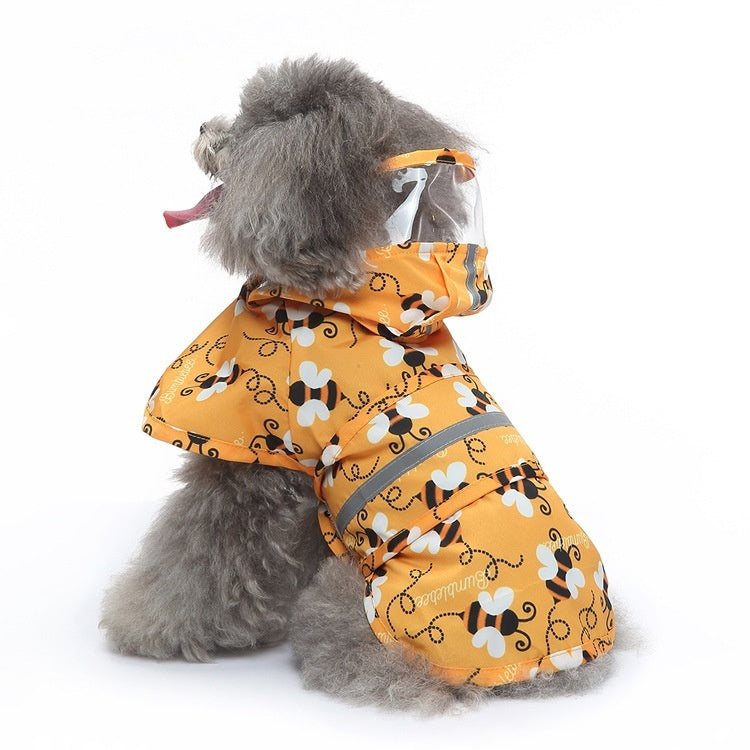 KFX-6870461 Reflective Cartoon Dog Rain Poncho for Pets - Various Colors & Sizes Available