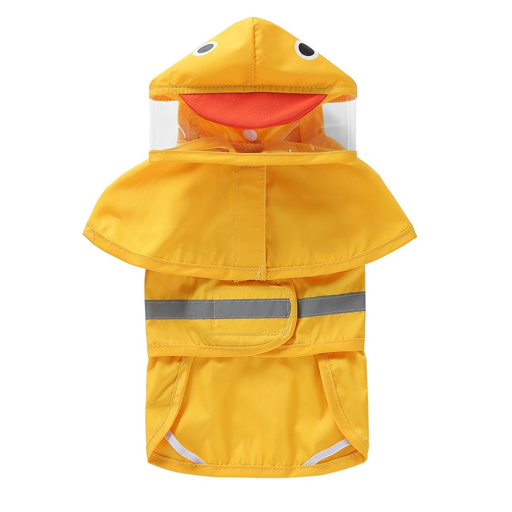 KFX-6870461 Reflective Cartoon Dog Rain Poncho for Pets - Various Colors & Sizes Available