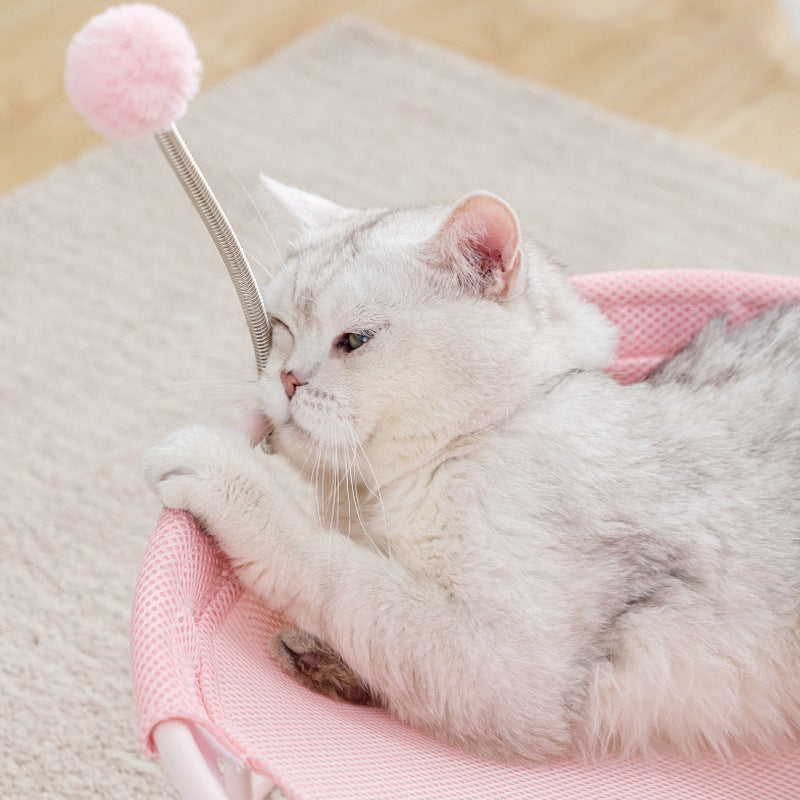 KFX-6870845 Breathable Ice Silk Pet Hammock for All Seasons, Removable and Washable