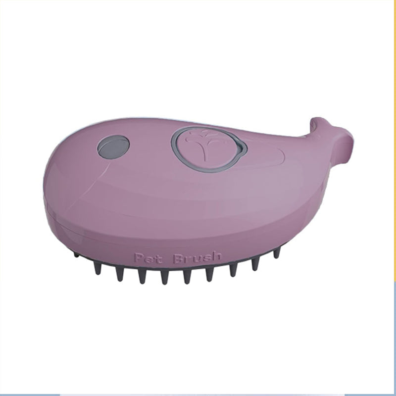 KFX-6872253 3-in-1 Whale-Shaped Cat Steam Brush for Grooming, De-Shedding, and Massage