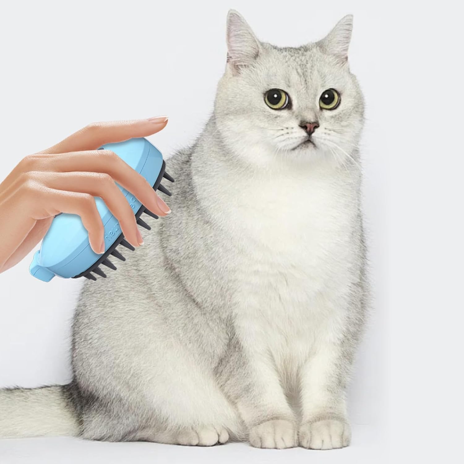 KFX-6872253 3-in-1 Whale-Shaped Cat Steam Brush for Grooming, De-Shedding, and Massage